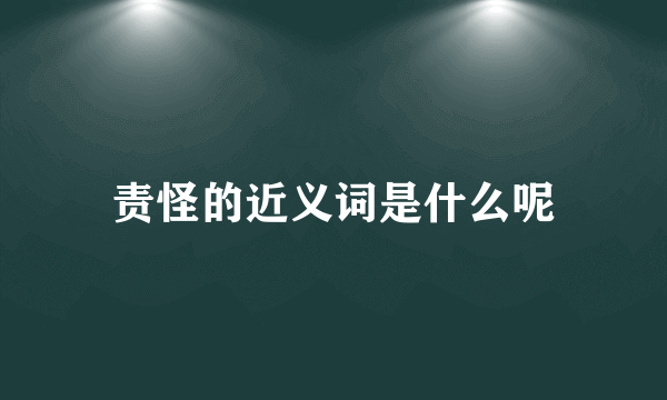 责怪的近义词是什么呢