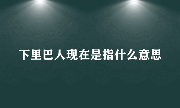 下里巴人现在是指什么意思