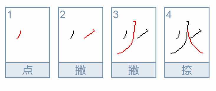 汉字火的笔画顺序