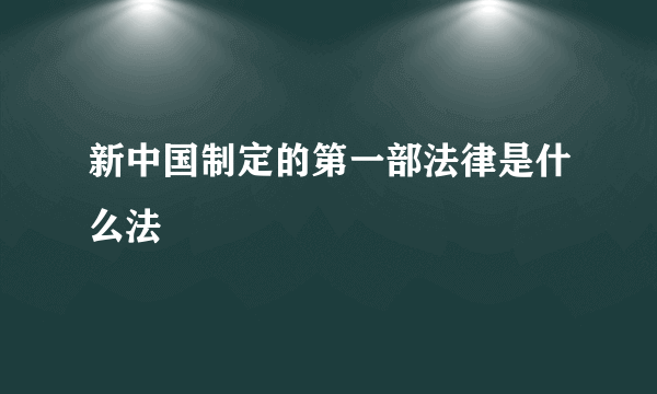 新中国制定的第一部法律是什么法