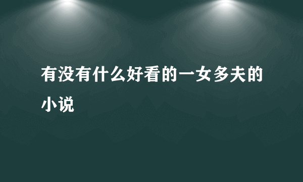 有没有什么好看的一女多夫的小说