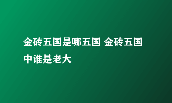 金砖五国是哪五国 金砖五国中谁是老大