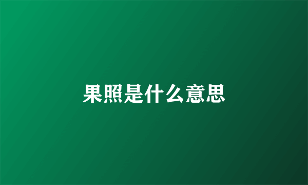 果照是什么意思