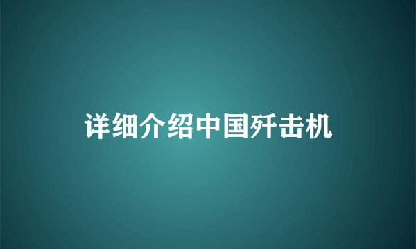 详细介绍中国歼击机