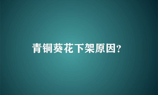 青铜葵花下架原因？