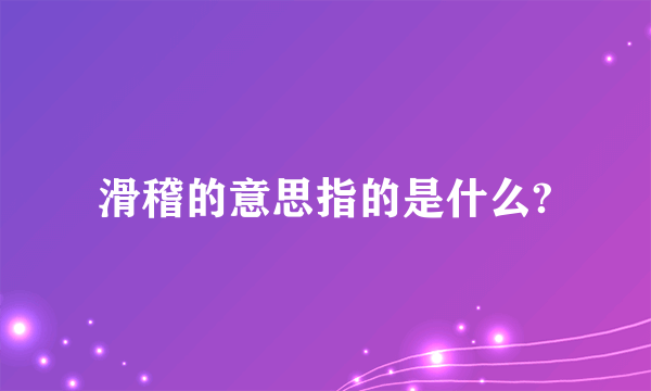 滑稽的意思指的是什么?