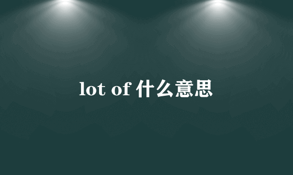 lot of 什么意思