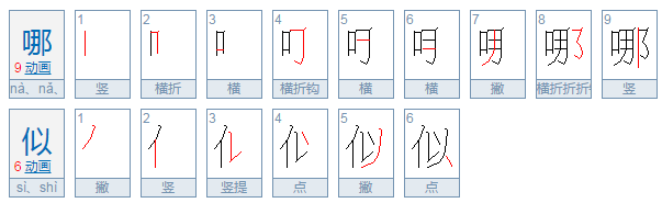 “哪、似”这俩个字是什么结构？