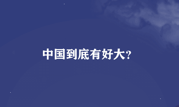 中国到底有好大？