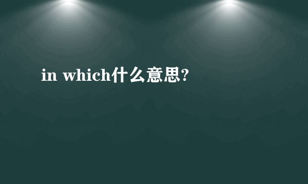 in which什么意思?