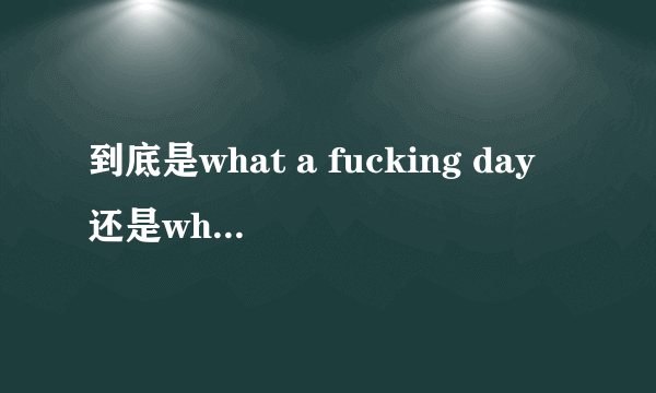 到底是what a fucking day还是what is a fucking day