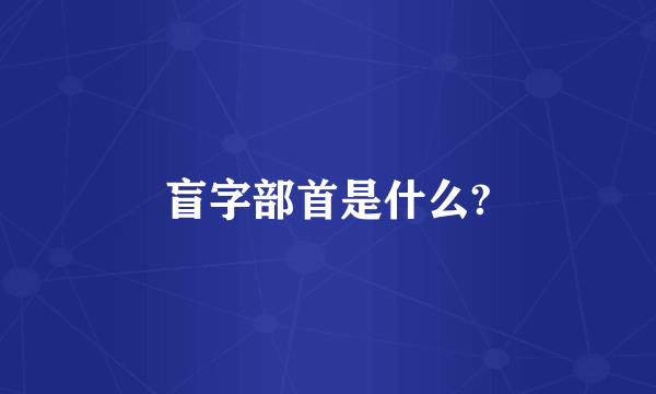 盲字部首是什么?