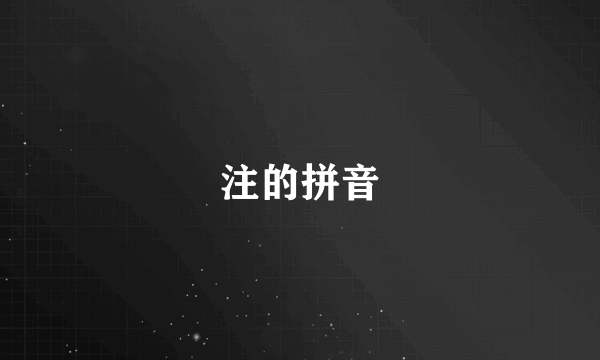 注的拼音