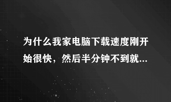 为什么我家电脑下载速度刚开始很快，然后半分钟不到就会变慢了