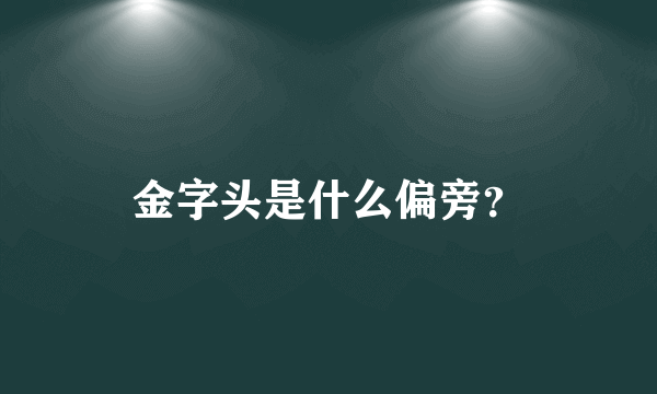 金字头是什么偏旁？