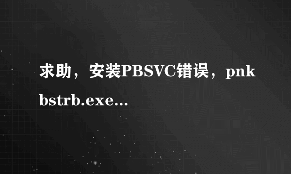 求助，安装PBSVC错误，pnkbstrb.exe会自动消失