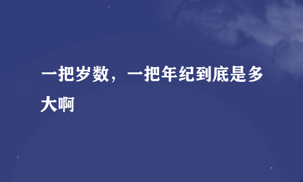 一把岁数，一把年纪到底是多大啊