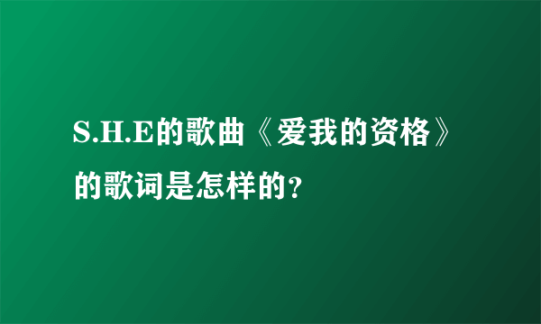 S.H.E的歌曲《爱我的资格》的歌词是怎样的？