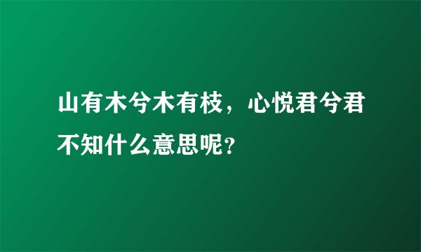 山有木兮木有枝，心悦君兮君不知什么意思呢？