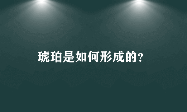 琥珀是如何形成的？