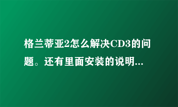 格兰蒂亚2怎么解决CD3的问题。还有里面安装的说明里面说不加补丁。我想问问，不加补丁怎么进游戏？？？