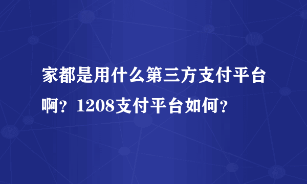 家都是用什么第三方支付平台啊？1208支付平台如何？