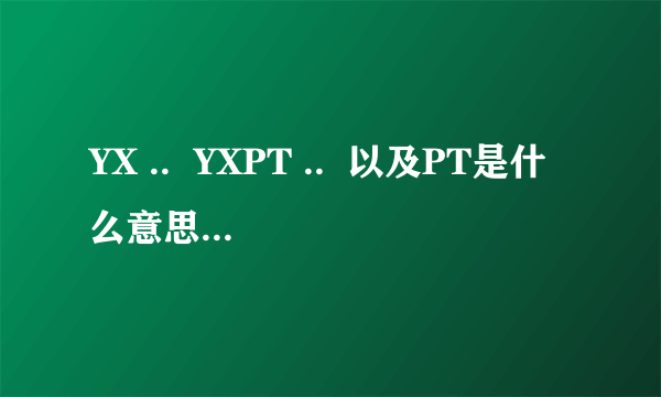 YX ..  YXPT ..  以及PT是什么意思啊？小白请教大侠们.....