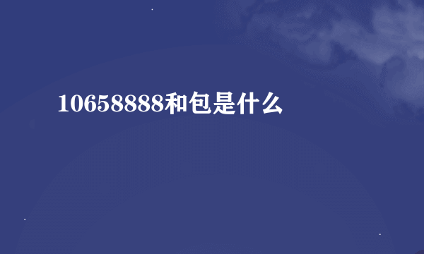 10658888和包是什么