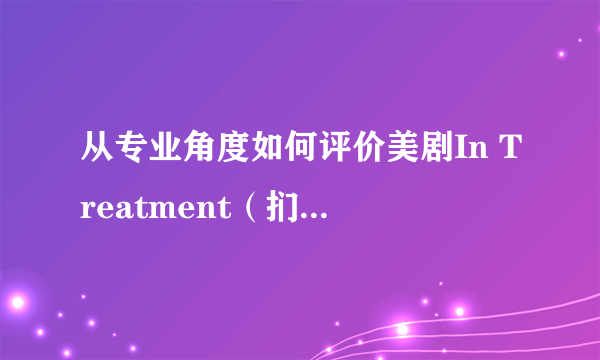 从专业角度如何评价美剧In Treatment（扪心问诊）？以第一季为例？