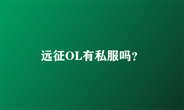 远征OL有私服吗？