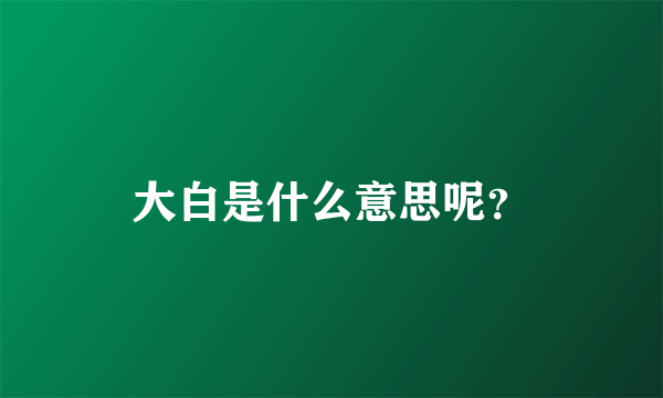 大白是什么意思呢？