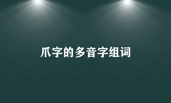 爪字的多音字组词