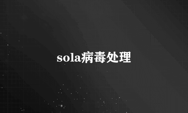 sola病毒处理