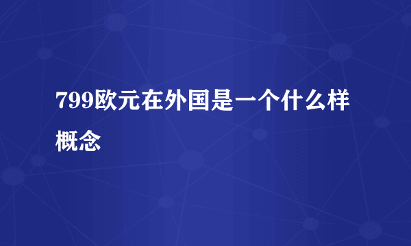 799欧元在外国是一个什么样概念