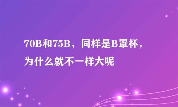 70B和75B，同样是B罩杯，为什么就不一样大呢