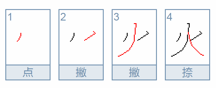 火的笔顺是怎么写的