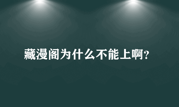 藏漫阁为什么不能上啊？