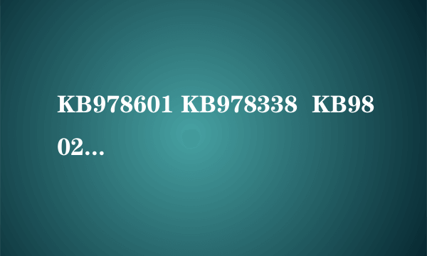 KB978601 KB978338  KB980232  KB975561  KB979683  KB979683这几个漏洞，金山查出来了，但是修复不了