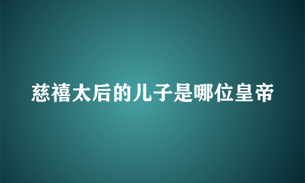 慈禧太后的儿子是哪位皇帝