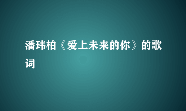 潘玮柏《爱上未来的你》的歌词