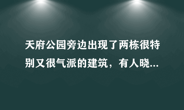 天府公园旁边出现了两栋很特别又很气派的建筑，有人晓得这是什么吗？