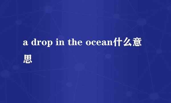 a drop in the ocean什么意思