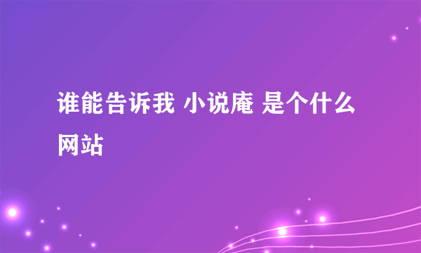 谁能告诉我 小说庵 是个什么网站