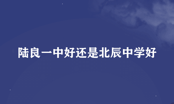 陆良一中好还是北辰中学好