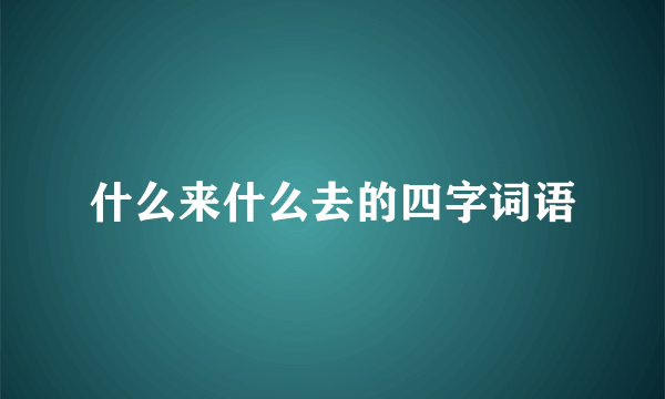 什么来什么去的四字词语