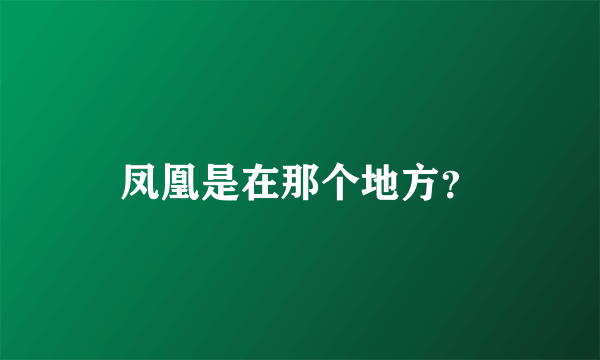 凤凰是在那个地方？