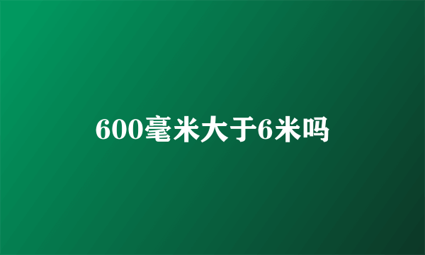 600毫米大于6米吗