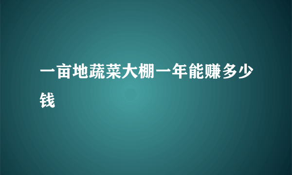 一亩地蔬菜大棚一年能赚多少钱