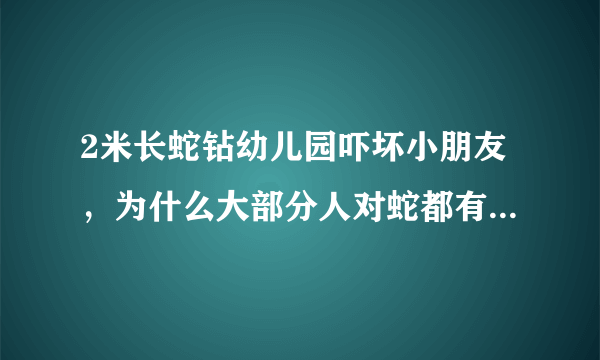 2米长蛇钻幼儿园吓坏小朋友，为什么大部分人对蛇都有恐惧心理？