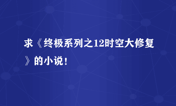 求《终极系列之12时空大修复》的小说！